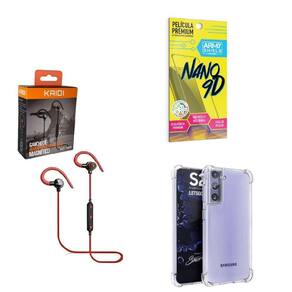 Kit Capinha Samsung S21 Plus Fone Bluetooth E Película 9D