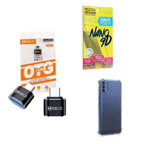 Kit Usb Para Tipo C + Capinha Motorola E40 + Película 9D