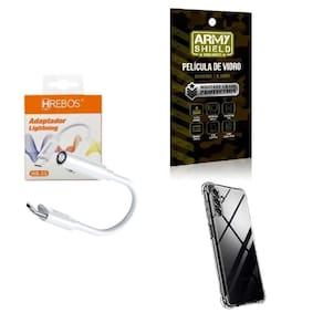 Capa Samsung A04S + Adaptador P2 Para Tipo C + Película 3D