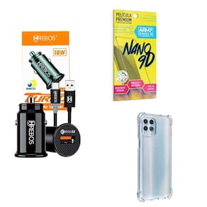 Kit Carregador Veicular + Capinha Motorol G100 + Película 9D