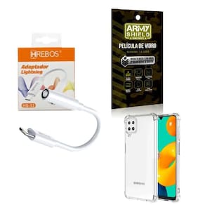 Capinha Samsung M32 + Adaptador P2 Para Tipo C + Película 3D