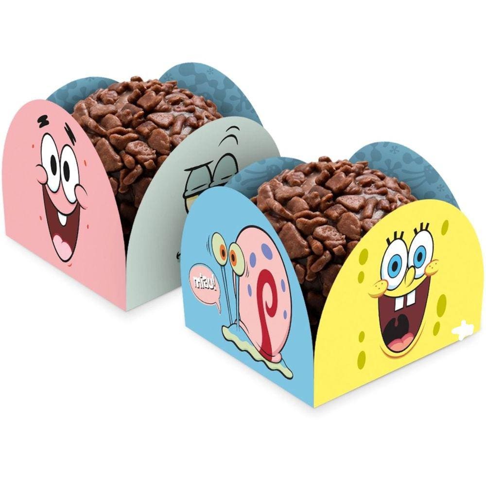 Porta Forminha Bob Esponja Com 50 Unidades