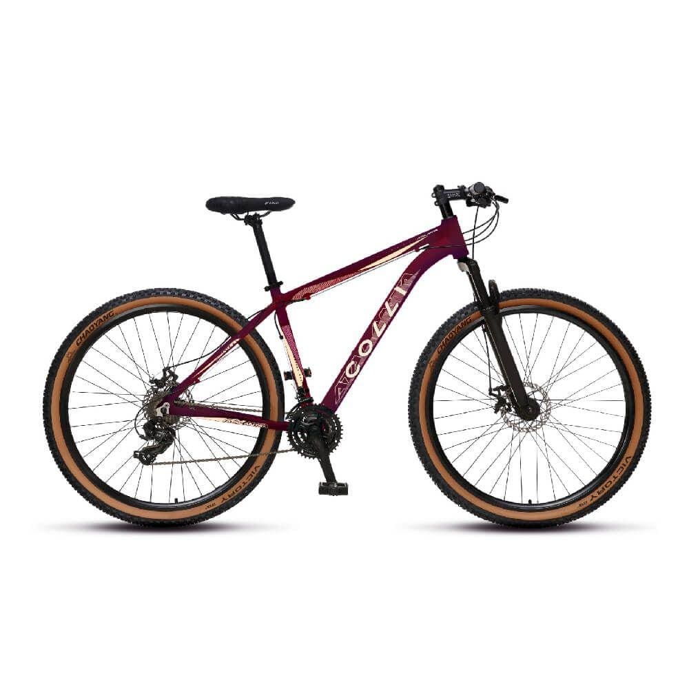 Bicicleta Aro 29 Colli Atalanta Shimano com 21 Marchas Mountain Bike Roxo Perolizado