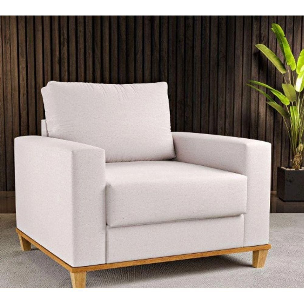 Poltrona Viero Prada Linho Amendoa