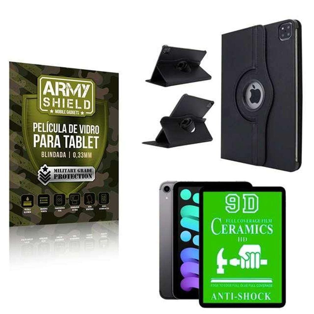 Capa Giratória + Película 9D Galaxy Tab A7 10.4` T500 T505