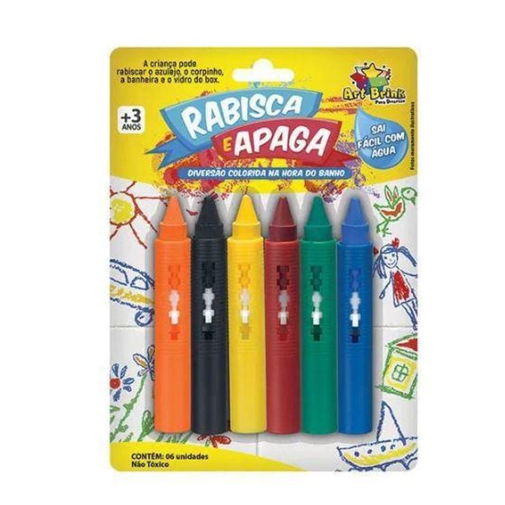 Caneta Rabisca E Apaga Com 6 Cores Diferentes Risca Azulejo