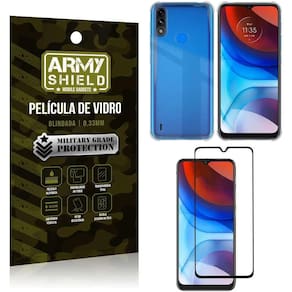 Capinha Moto E7 Power Anti Shock + Película De Vidro 3D