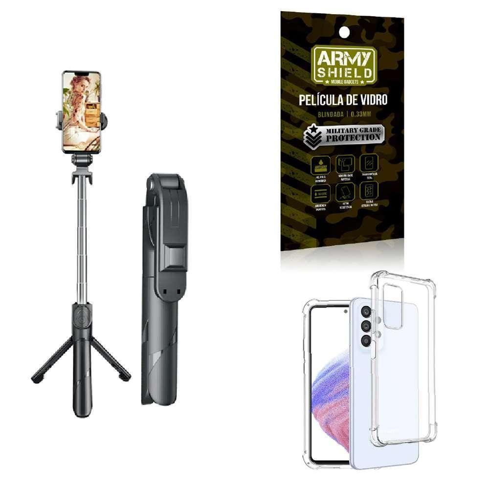Kit Tripé De Selfie + Capinha Samsung A53 + Película 3D