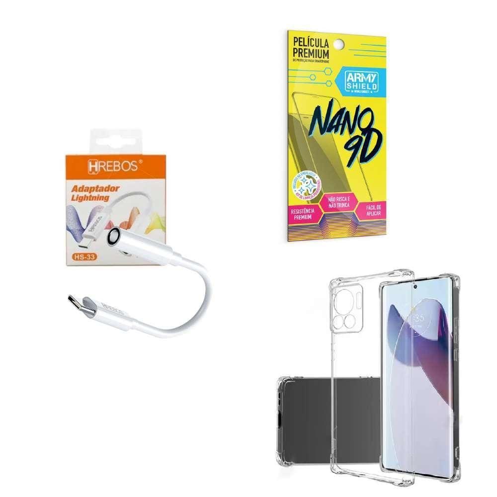 Capa Moto Edge30Fusion + Adaptador P2 P Tipo C + Película 9D