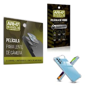 Kit Película De Câmera E Tela Moto G53 5G E Capa Anti Shock