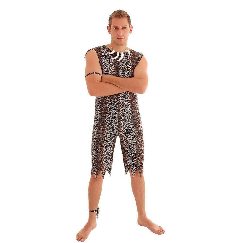 Fantasia Carnaval Homem da Caverna Adulto Roupa + Acessórios