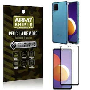 Capa Capinha Samsung M12 Anti Shock + Película De Vidro 3D