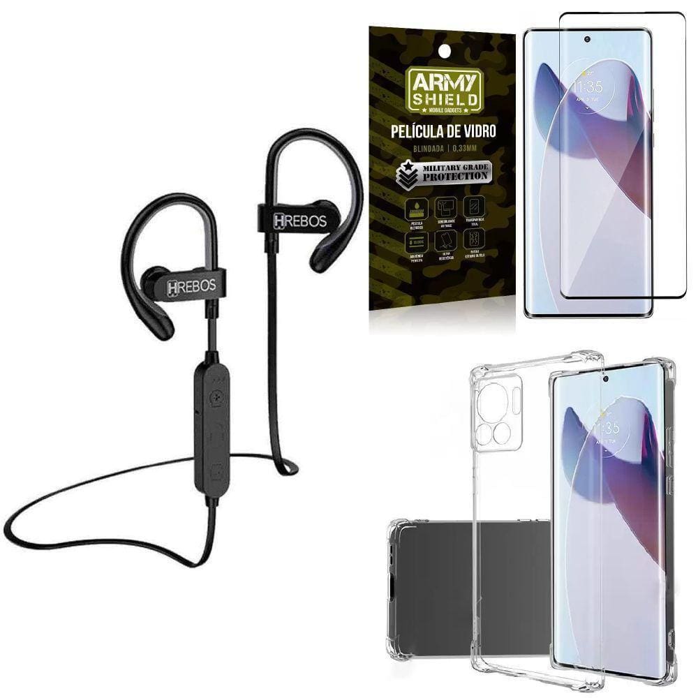 Kit Fone Bluetooth Hs188 Edge 30 Fusion + Capa E Película 3D