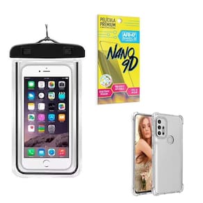 Capinha Moto G20 + Capa A Prova Dágua + Película Nano 9D