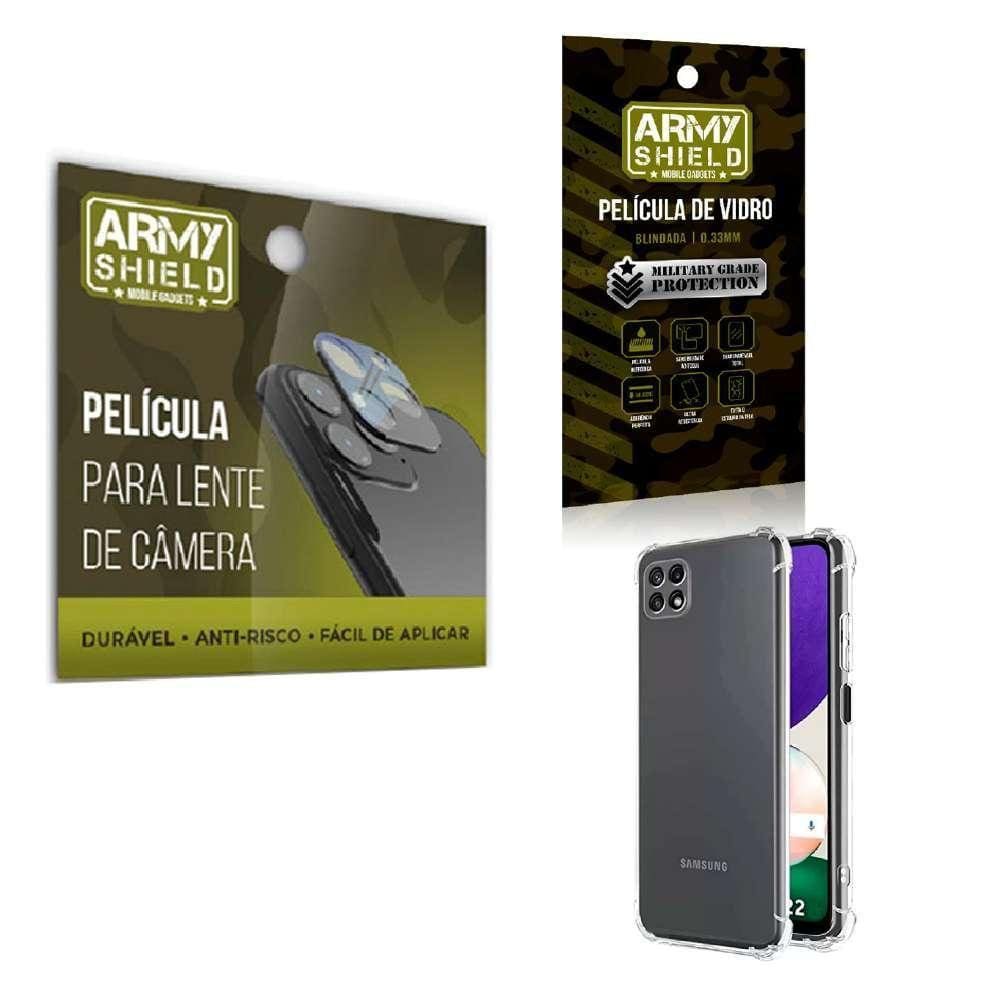 Película De Câmera E Tela Samsung A22 5G E Capinha Antishock