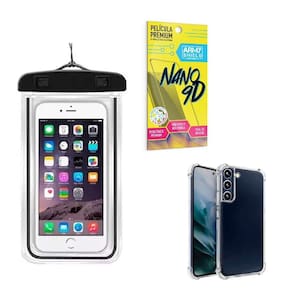 Capinha Samsung S23 + Capa A Prova Dágua + Película Nano 9D