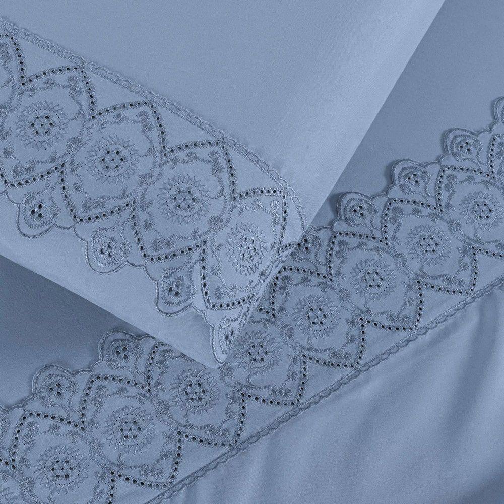 Jogo Cama Queen Cherry Bordado Inglês 4 pçs Seren