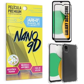 Capa Samsung A03 Core Anti Shock + Película Nano Cerâmica 9D