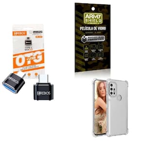 Kit Usb Para Tipo C + Capinha Motorola G20 + Película 3D