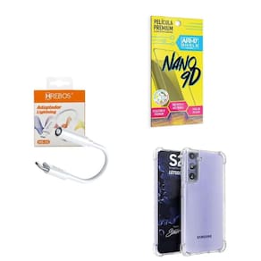 Capa Samsung S21Plus + Adaptador P2 P Tipo C + Película 9D