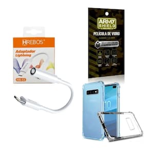 Capa Samsung S10Plus + Adaptador P2 Pra Tipo C + Película 3D