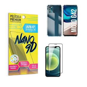 Capa Capinha Moto G42 Anti Shock + Película Nano Cerâmica 9D