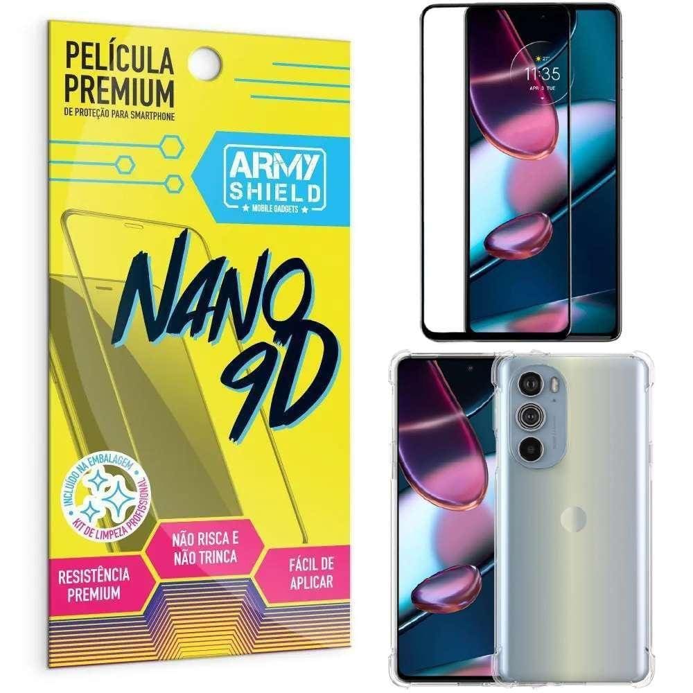 Capa Moto Edge 30 Pro Anti Shock + Película Nano Cerâmica 9D