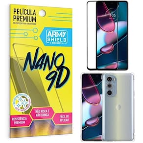 Capa Moto Edge 30 Pro Anti Shock + Película Nano Cerâmica 9D