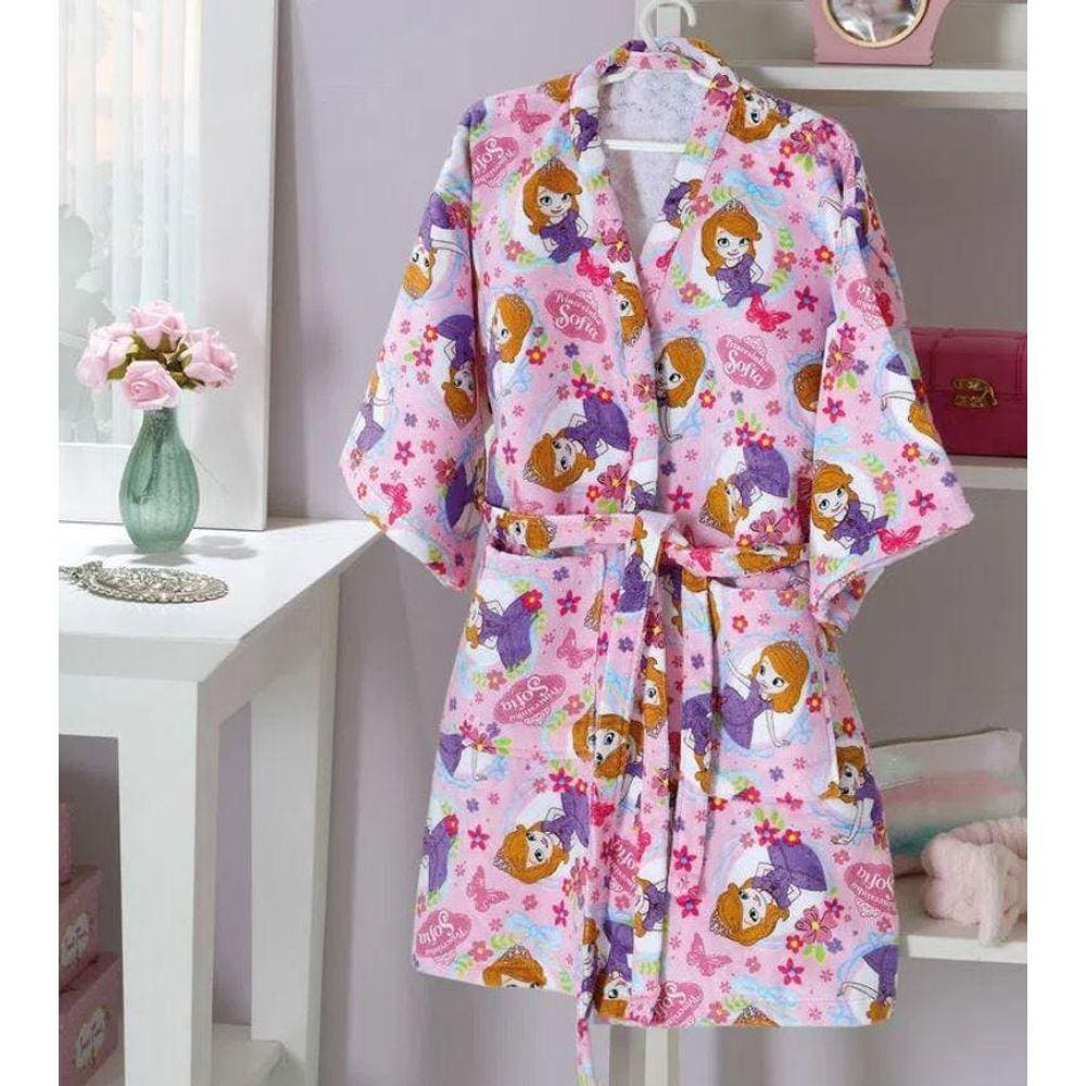 Roupão Infantil Velour G Princesa Sofia Dohler