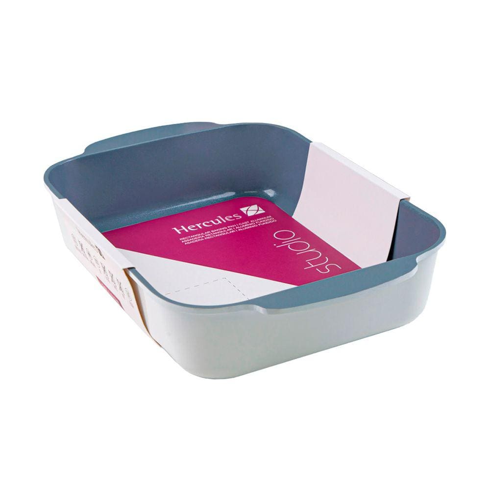 Assadeira Trevessa Hercules Retangular Branca Antiaderente Ceramico 30X22cm 3,9L