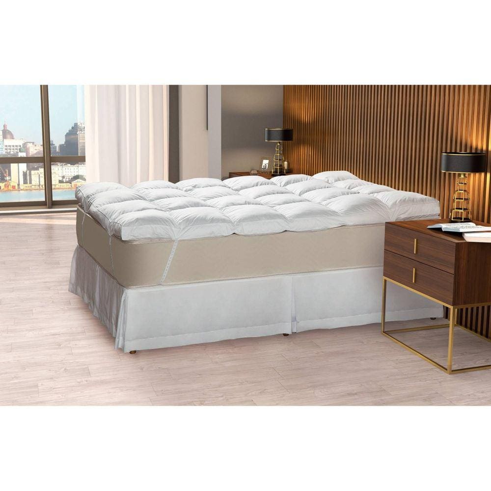 Pillow Top Solteiro Percal 250 Fios 100% Algodão Premium 90x190cm Branco