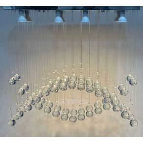 Lustre Cristal Moderno Para Mesa De Jantar Base Retangular