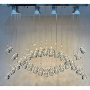 Pendente Moderno Cristal Para Sala De Jantar 50cm De Altura