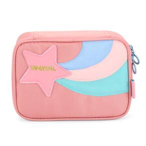 Estojo Box Escolar Grande Nuvem Rosa - Luxcel