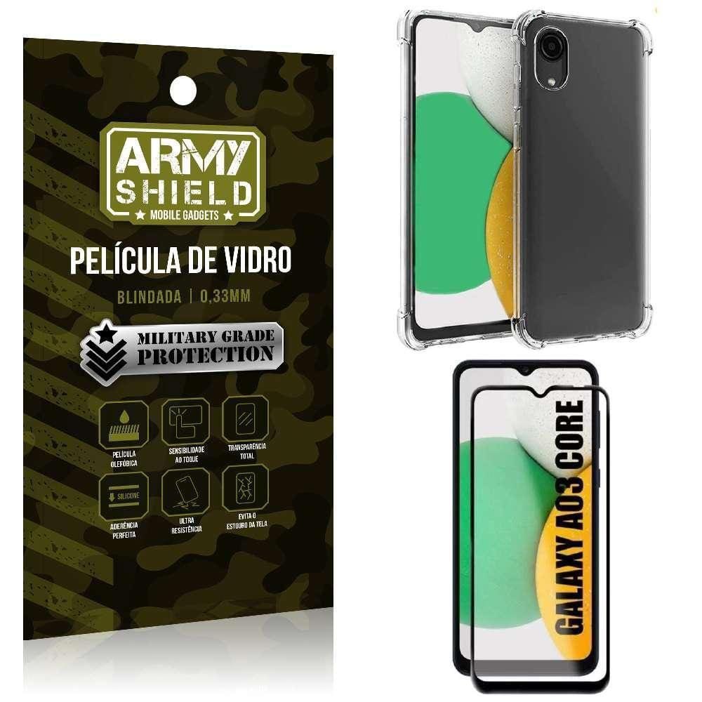 Capinha Samsung A03 Core Anti Shock + Película De Vidro 3D