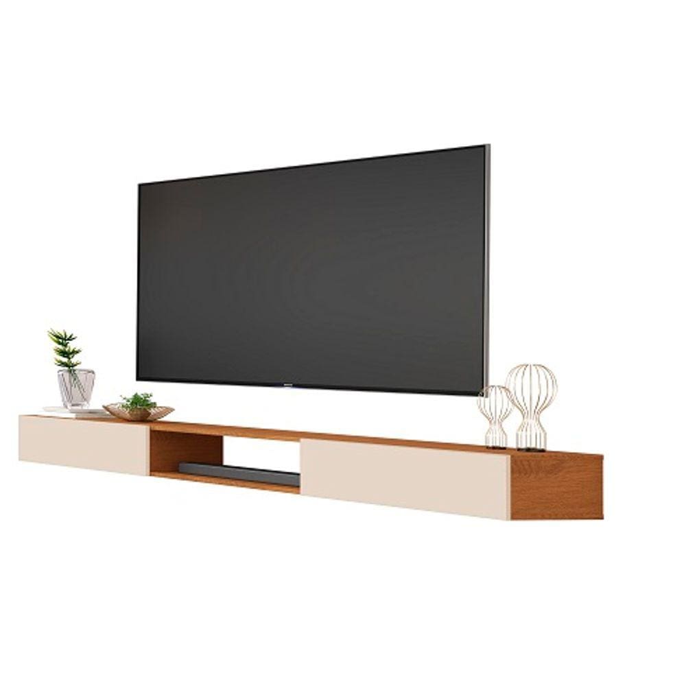 Rack Suspenso Para TV até 88 Polegadas Nicho 2.2 Nature/Off White – Giga Móveis
