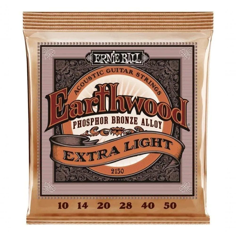 Encordoamento P-violão Aço Earthwood Extra Leve Phosphor Bronze Ernie Ball 010"-050" P02150