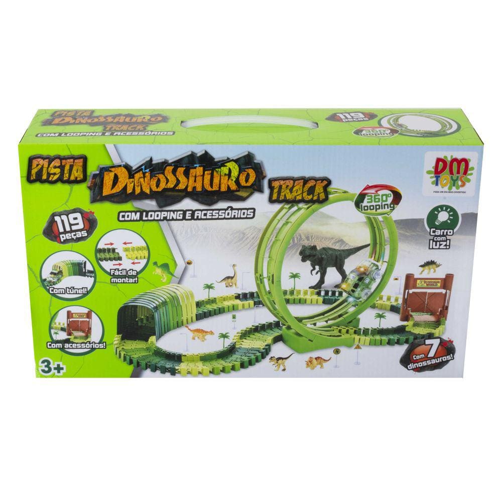 Pista Dinossauro Track com Looping E 119 Peças
