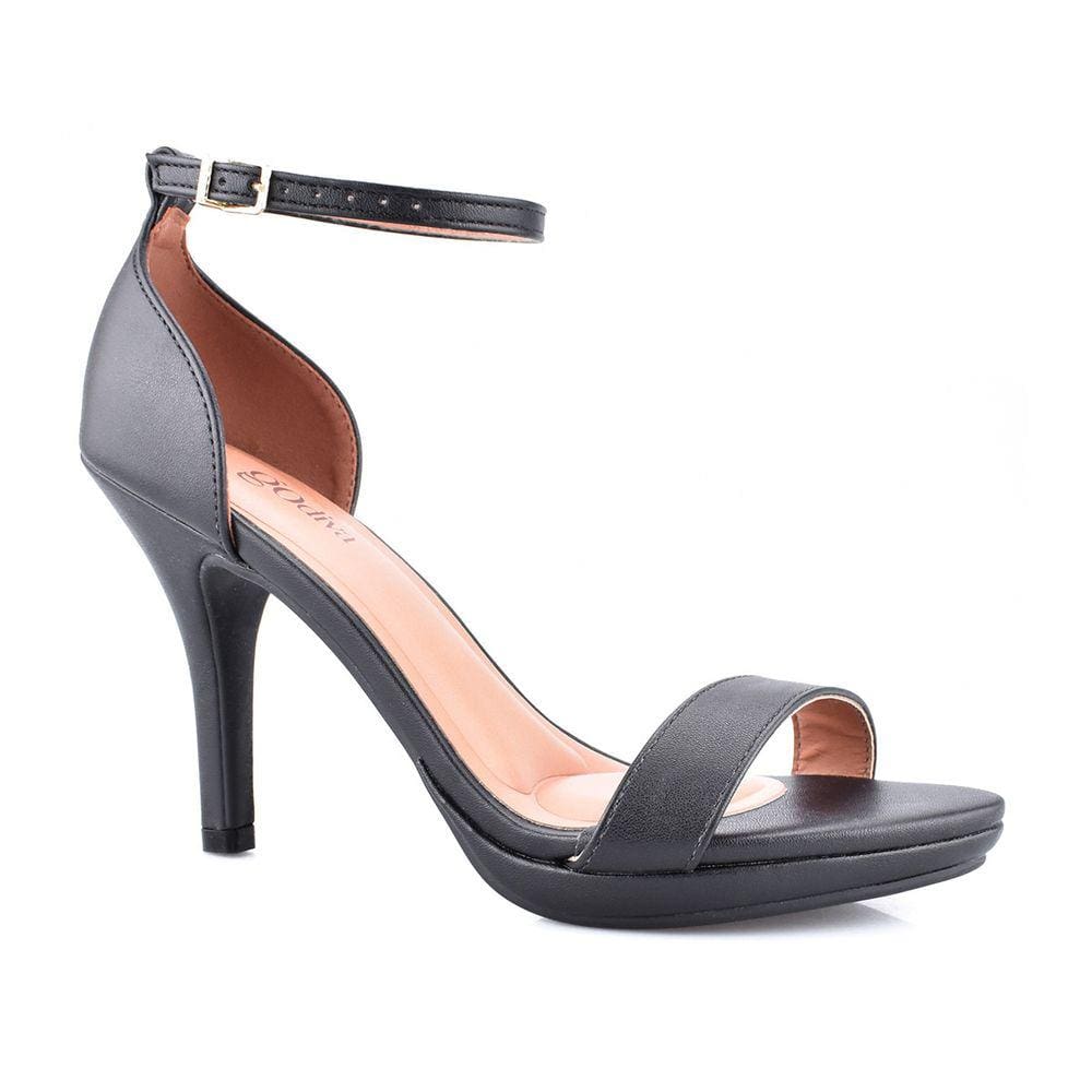 Sandália Feminina Salto Alto Fino Godiva Vizzano Preto Conforto