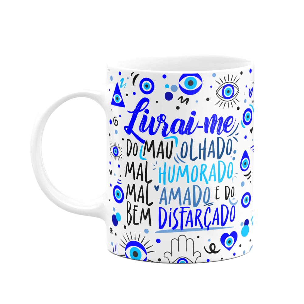 Caneca Motivação - Livrai-me do mal - branca