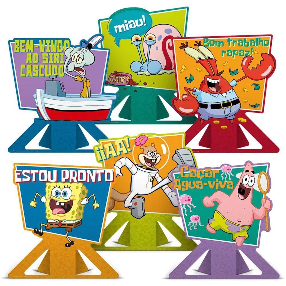 Decoração de Mesa Bob Esponja 06 Unidades