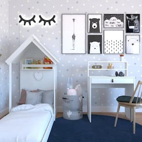 Conjunto Infantil Cama e Escrivaninha Branco