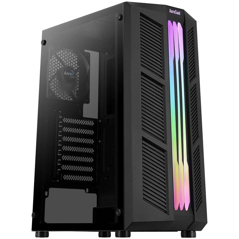 Gabinete Gamer Aerocool Prime, ATX, RGB, 1x Cooler, Lateral em Vidro Temperado, Preto - 72999