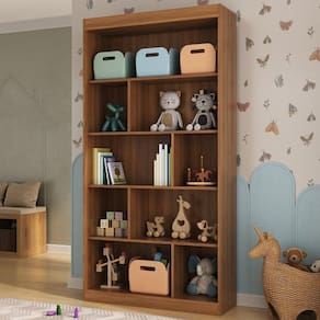 Nicho Infantil Organizador 4 Prateleiras Olivia Espresso Móveis Nogal/nogal