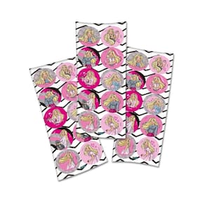 30 Unidades Adesivos Barbie Cartelas Decorativa Festa Modelo