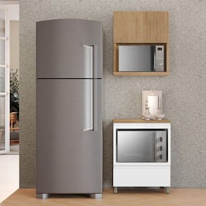 Cozinha 2 Peças 1 Porta 1 Gaveta Armário Aéreo 100% Mdf 70 Cm Rainha Branco/Marrom