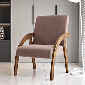 Poltrona Decorativa com Apoio para Braços Duda Rosa