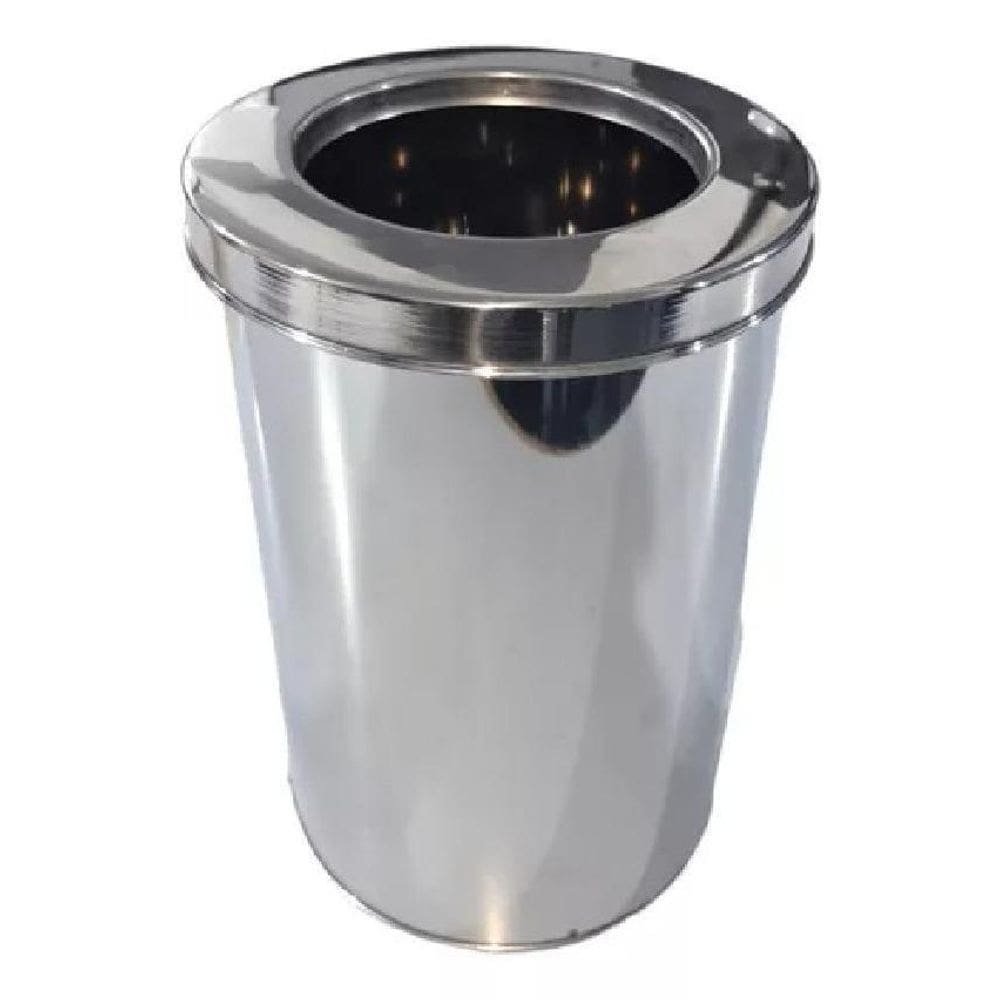 Lixeira Inox Para Cozinhas Escritórios 18 Litros Tampa Aro