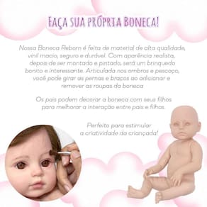 Kit Boneca Reborn Molde Com Corpinho De Silicone Menina Lara