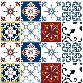 Kit 7 Rolos Papel De Parede Adesivo Azulejo Branco Azul 3,0M